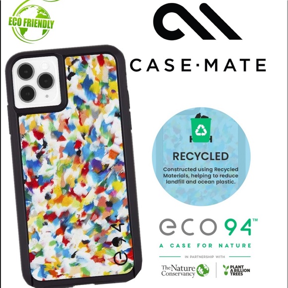 CASE-MATE Eco 94 PCR Recycled Rainbow Confetti iPhone 11 PRO Case - Picture 1 of 14